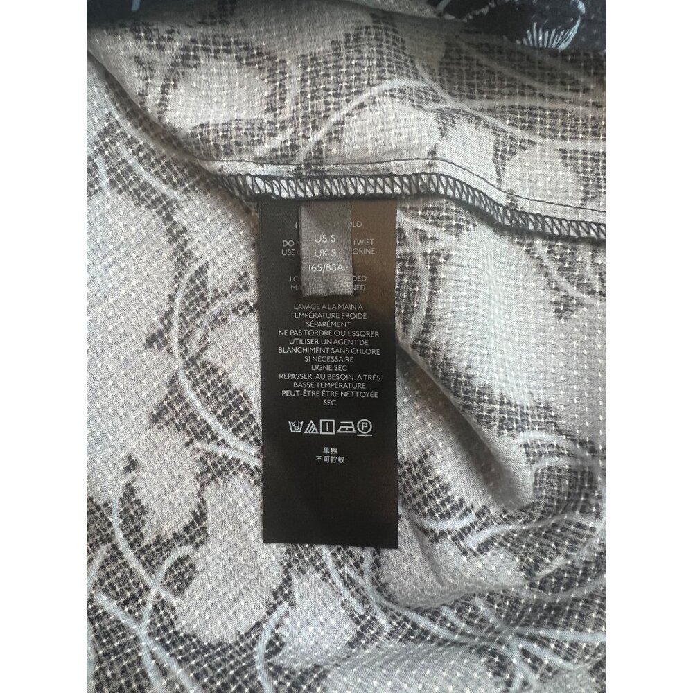 Anthropologie Maeve Collette Peasant Floral Black-Blue Blouse Small Long Sleeve - Picture 11 of 12